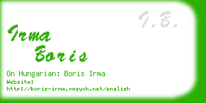 irma boris business card